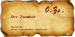 Orr Zsombor névjegykártya